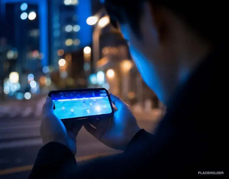 A fan following live sport on a smartphone