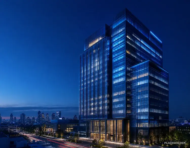 Modern Tokyo skyline at blue hour